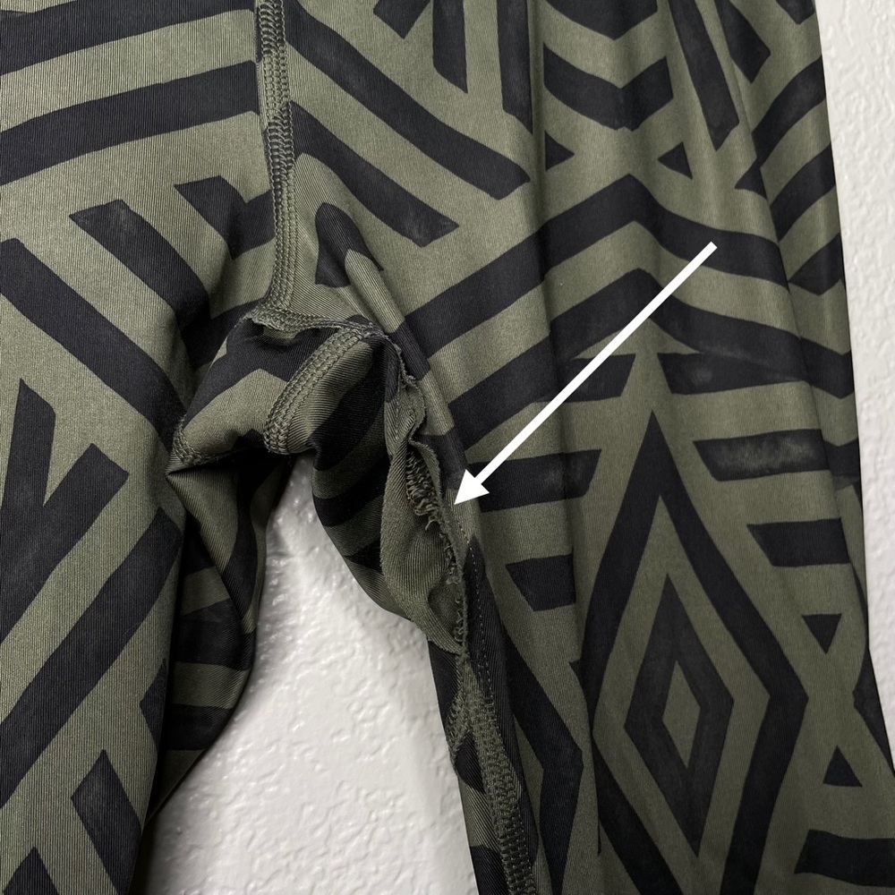 Lululemon Run: Inspire Crop II Leggings Chevron Shuffle Fatigue Green Black - Picture 6 of 11
